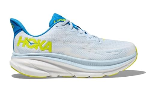 Hoka Men's Clifton 9 Sneaker, Ice Water/Evening Primrose, Men's US Size 12