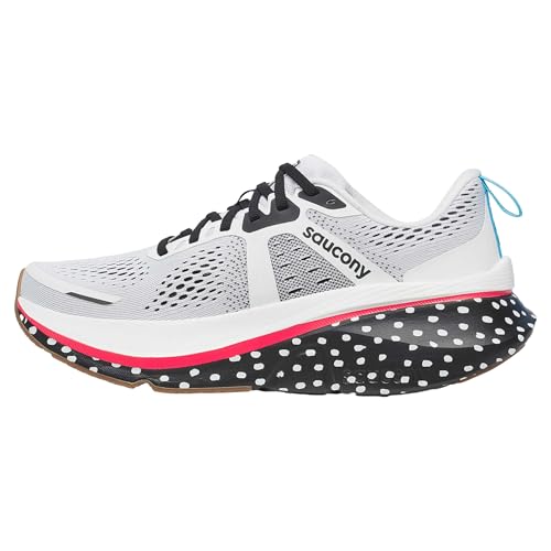 Saucony Women's Guide 18 Sneaker, White/Black, 11.5