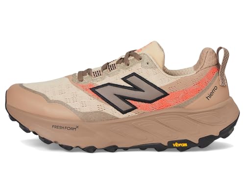 Men's New Balance Fresh Foam X Hierro v9 Trail Shoes in Desert Clay/Earth Shadow/Urgent Red alternate view 4