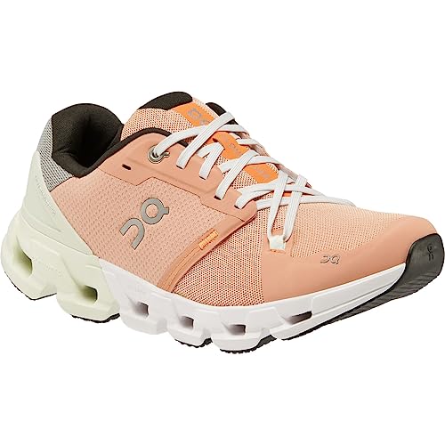 On Women's Cloudflyer 4 Sneakers, Peach/Aloe, 8 Medium US