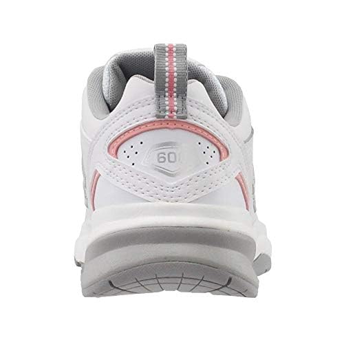 New Balance Women's 608 V5 Casual Comfort Cross Trainer, White/Pink, 8.5