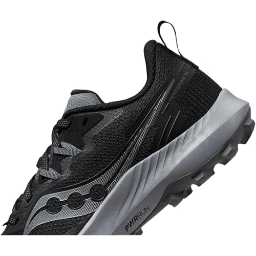 Saucony Women's Peregrine 14 Sneaker, Black/Carbon, 10