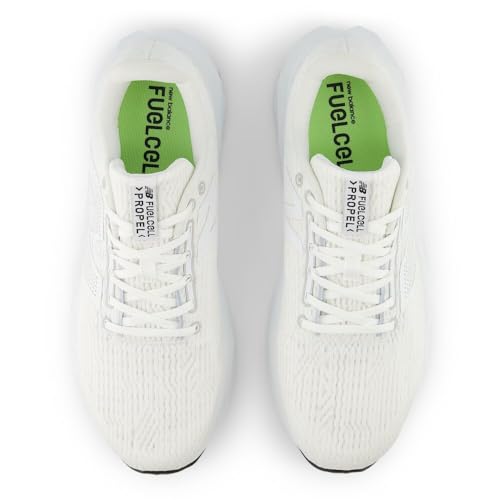 New Balance Men's FuelCell Propel V5 Running Shoe, White/White/Black, 11