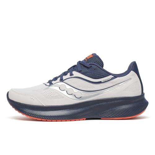 Saucony Men's Cohesion 18 Sneaker, Fog/Navy, 12