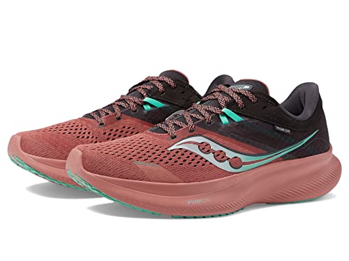 Saucony Women's Ride 16 Sneaker, Soot/Basalt, 9.5