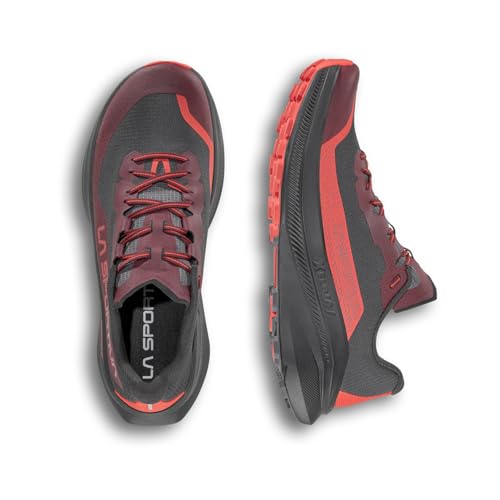 La Sportiva Mens Prodigio 2 Running Shoe, Onyx/Mountain Red, 15