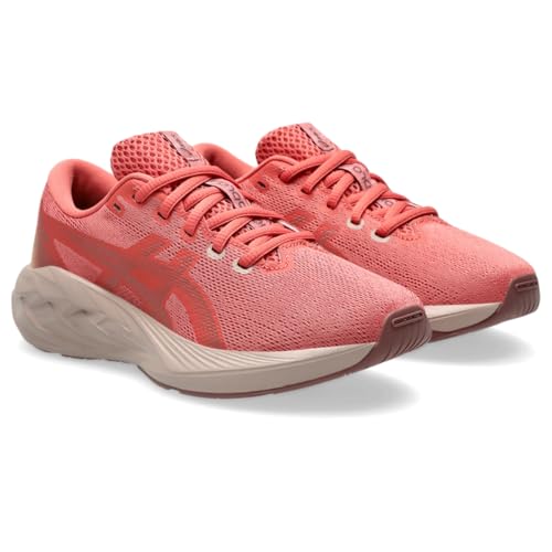 ASICS Kid's NOVABLAST 5 Grade School Running Shoe, 4.5, Dark Pink Clay/Rubble RED
