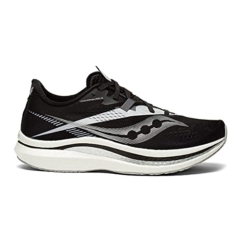 Saucony Men's Endorphin Pro 2 Running Shoe, Black/White, 14
