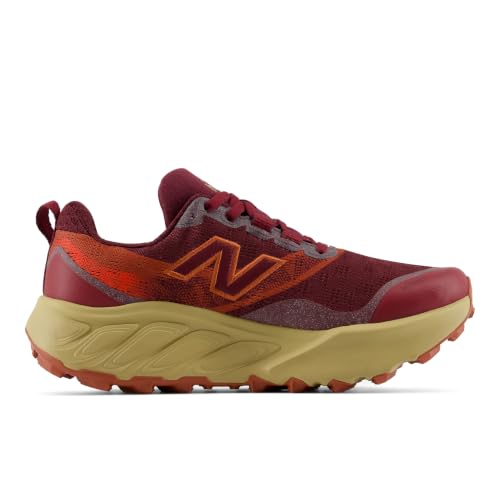 New Balance Women's Fresh Foam X Hierro v9 Trail Running Shoe, Mulled Wine/Neo Flame, 8.5