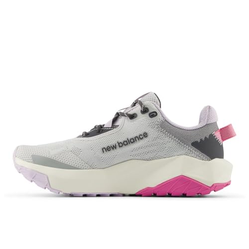 Women's New Balance DynaSoft Nitrel v6 Trail Shoes in Grey Matter/Magnet/Real Pink alternate view 2