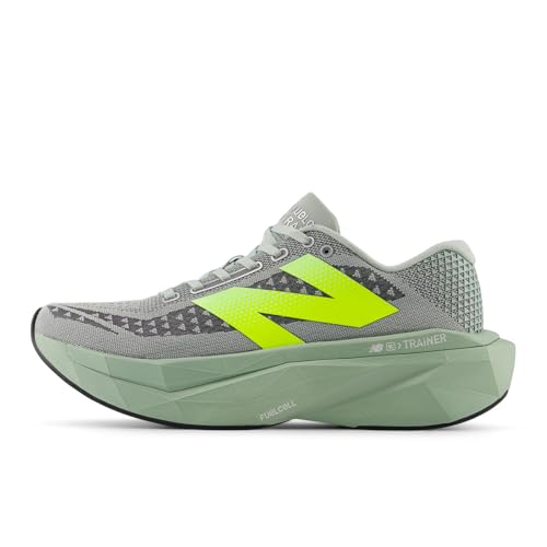 New Balance Men's FuelCell SuperComp Trainer V3 Running Shoe, Mosaic Green/Lone Star Grey, 10