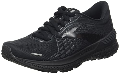 Brooks Women's Adrenaline GTS 21 Supportive Running Shoe - Black/Black/Ebony - 10.5 Medium