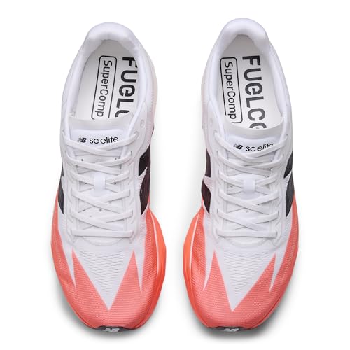 New Balance Men's FuelCell SuperComp Elite V5 Running Shoe, Urgent Red/White/Black, 9.5 M