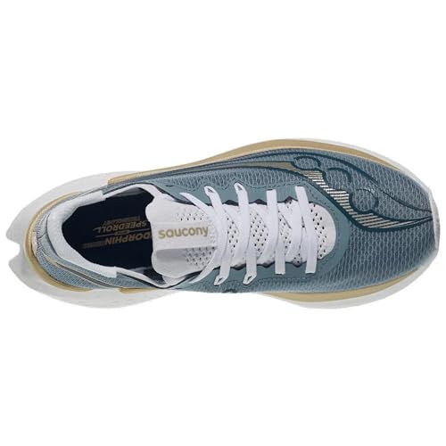 Saucony Women's Endorphin Pro 5 Sneaker, Storm/Gilded, 9