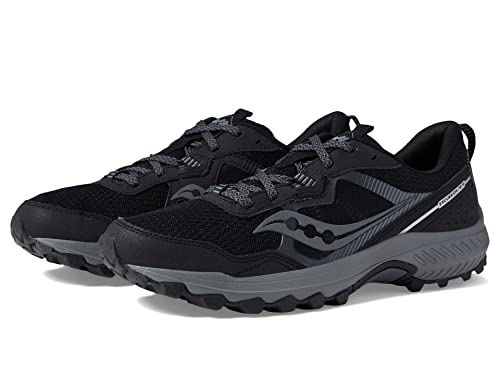 Saucony Men's Excursion TR16 Trail Running Shoe, Black/Charcoal, 12 Medium