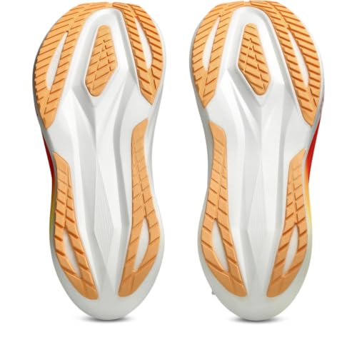 ASICS Unisex MEGABLAST Running Shoes, 13M / 14.5W, White/Orange Glow