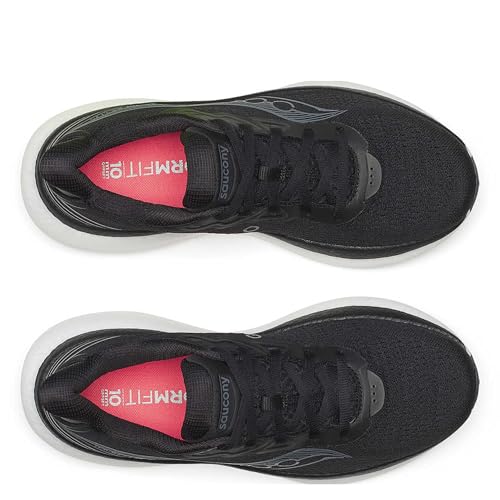 Saucony Women's Triumph 23 Sneaker, Black/White, 9.5