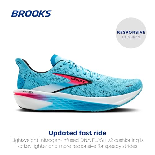 Brooks Women’s Hyperion 2 Neutral Running Shoe - Crystal Seas/Diva Pink/Black - 6 Medium