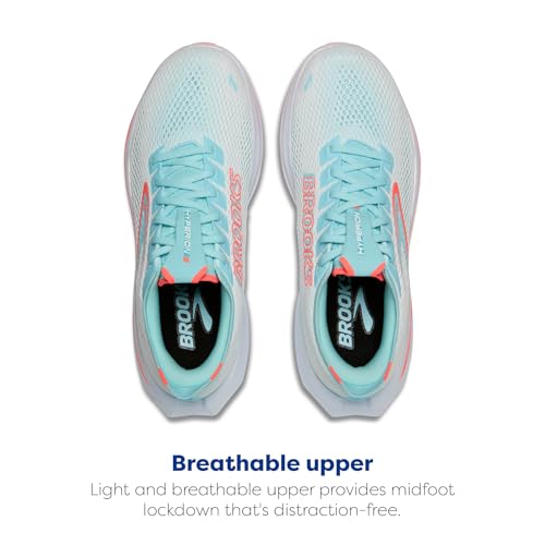 Brooks Women’s Hyperion 3 Neutral Running Shoe - White/Pink Clay/Atomizer - 8.5 Medium