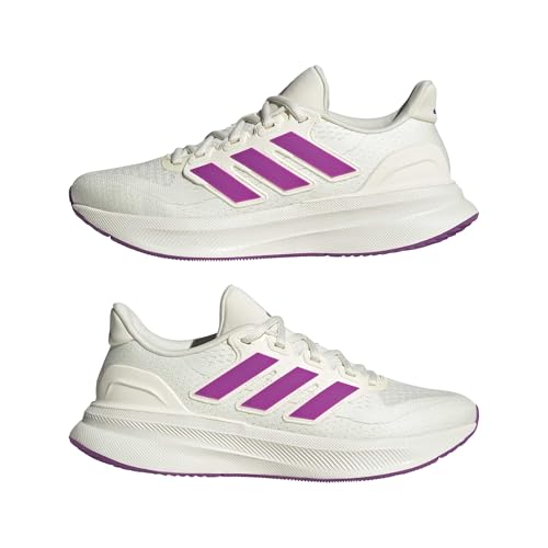 adidas Women's Ultrarun 5, Off White/Purple Burst/Black, 7.5