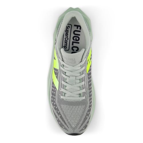 New Balance Men's FuelCell SuperComp Trainer V3 Running Shoe, Mosaic Green/Lone Star Grey, 10