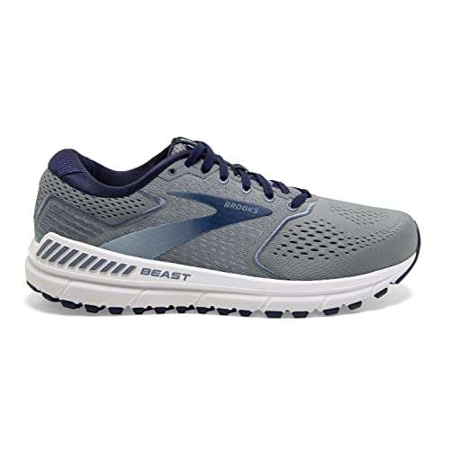 Brooks Men's Beast '20 Supportive Running Shoe - Blue/Grey/Peacoat - 8 Wide