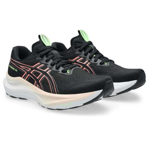 ASICS Women's GT-2000 14 Running Shoes, 8.5, Black/Sun Coral