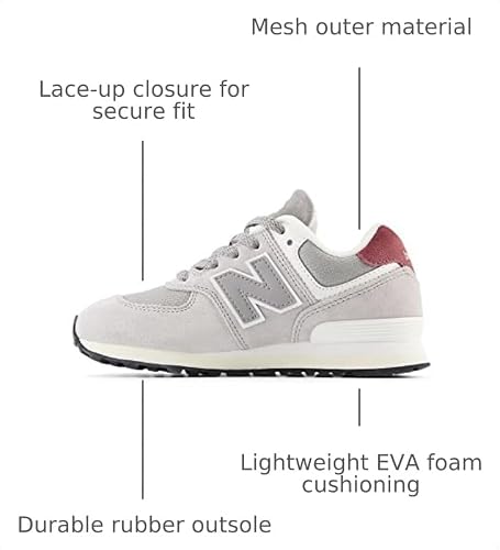 New Balance Kids 574 V1 70s Racing Lace-up Sneaker, RAINCLOUD/Shadow Grey, 2.5 W Little Kid (4-8 Years)
