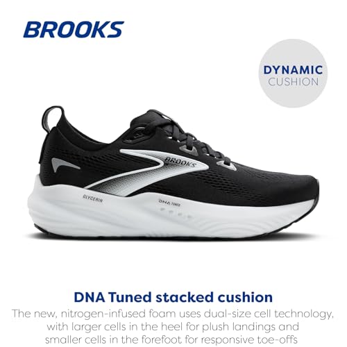 Brooks Men’s Glycerin 22 Neutral Running Shoe - Black/Grey/White - 10.5 Medium