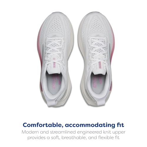 Brooks Women’s Glycerin 23 Neutral Running Shoe - White/Harbor Mist/Metallic - 9 Wide