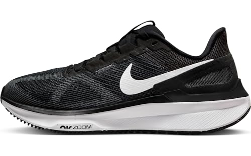 Nike Women's Air Zoom Structure 25 WomSneaker, Black White Dark Smoke Grey, 6 US