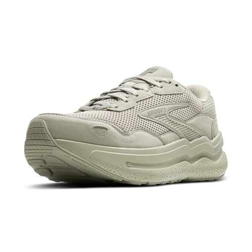 Brooks Men’s Ghost Max Suede/Leather Neutral Running & Walking Shoe - Stone/Oak - 11 Medium