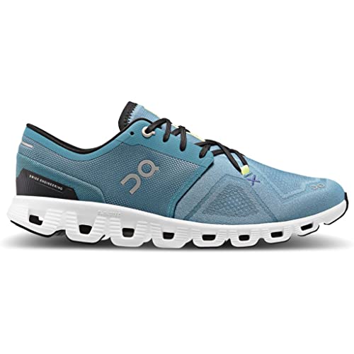 ON Mens Cloud X 3 Textile Synthetic Pewter White Trainers 7.5 US