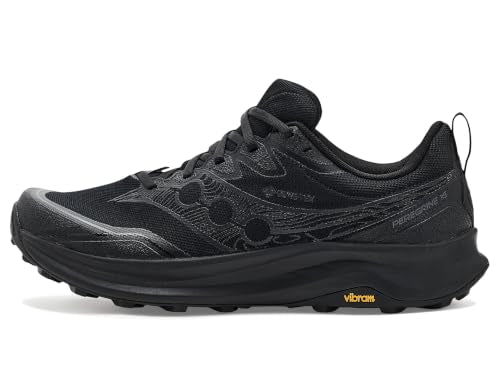 Saucony Men's Peregrine 16 GTX Sneaker, Black/Black/Black, 9