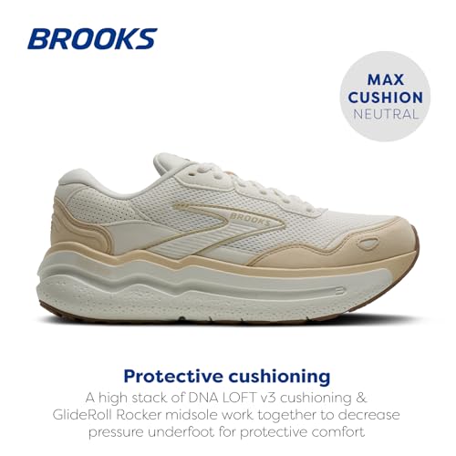 Brooks Women’s Ghost Max Suede/Leather Neutral Running & Walking Shoe - Star/Sand/Portabella - 9.5 Medium