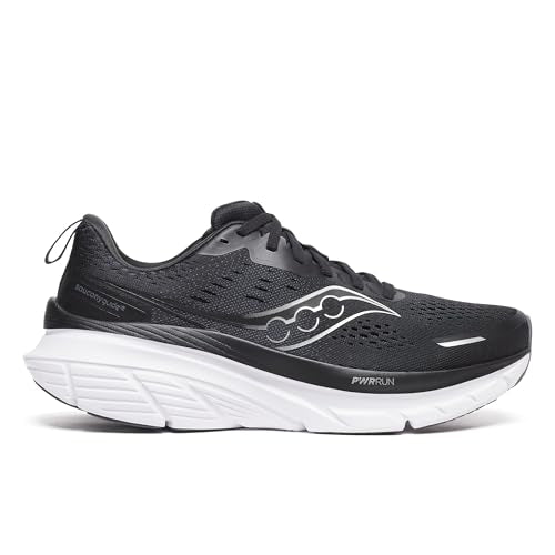 Saucony Men's Guide 18 Sneaker, Black/White, 11