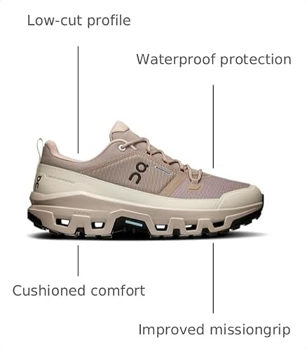 On Mens Cloudrock Low Waterproof Cinder/Fog 7 M