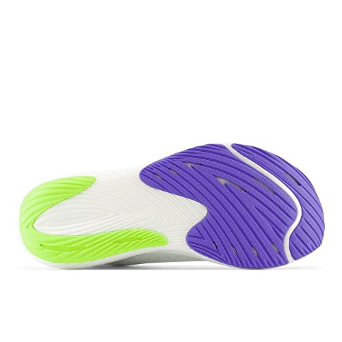 New Balance Women's FuelCell Rebel V3 Running Shoe, White/Thirty Watt/Electric Indigo, 12 W