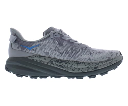HOKA Speedgoat 6 Mens Shoes Size 9, Color: Galactic Grey/Blue/Cement Grey