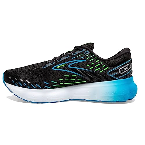 Brooks Men's Glycerin 20 Neutral Running Shoe - Black/Hawaiian Ocean/Green - 9.5 Medium