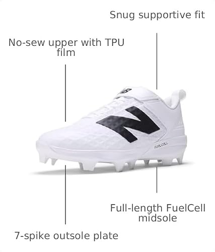 New Balance Men's FuelCell 4040 V8 Molded Baseball Shoe White/White/Black
