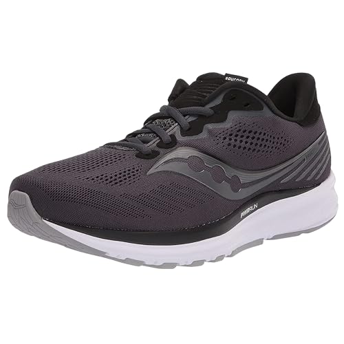 Saucony Men's Ride 14 Sneaker, Charcoal/Black, 8.5