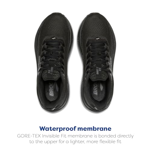 Brooks Women’s Ghost 17 GTX Waterproof Supportive Running & Walking Shoe - Black/Black/Ebony - 8 Medium