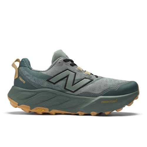 New Balance Men's Fresh Foam X Hierro V9 Trail Running Shoe, Dark Juniper/Black/Dried Apricot, 8.5 M