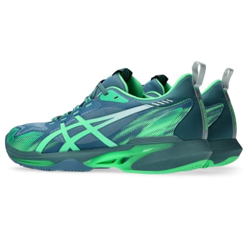 ASICS Men's SONICSMASH FlyteFoam Tennis Shoes, 8.5, SABA Blue/Vital Green