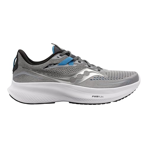Saucony Men's Ride 15 Sneaker, Alloy/Topaz, 11