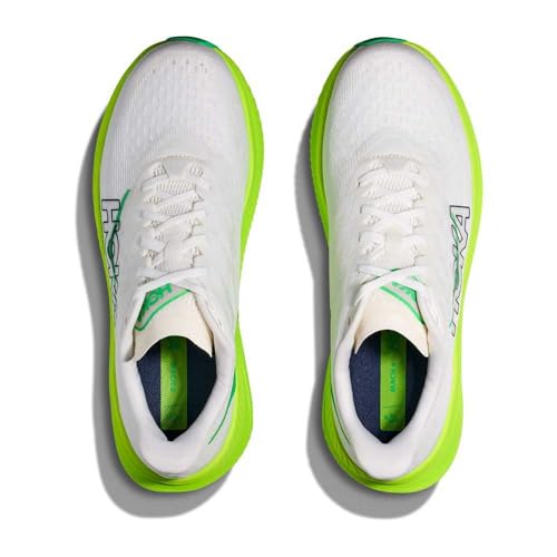 Hoka Men's Mach 6 White/Neon Lime 10.5 Medium