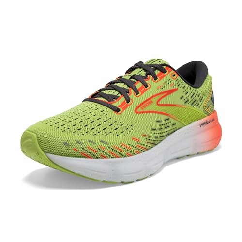 Brooks Men's Glycerin 20 Neutral Running Shoe - Lime/Red/Ebony - 10 Medium