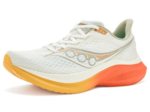 Saucony Men's Endorphin Speed 5 Sneaker, Ivory/Fire, 10.5