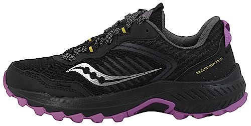 Saucony Women's Excursion Tr15, Black/Purple/Yellow, 8 W